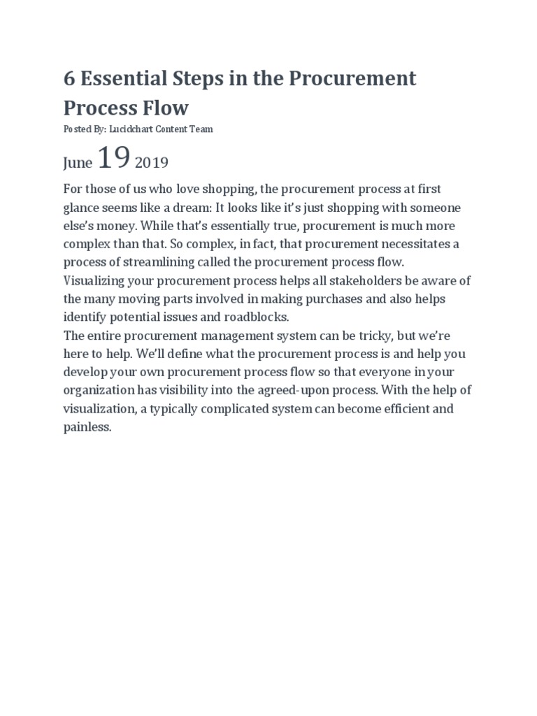 6 Steps in Procurement Process Flow | PDF | Request For Proposal ...