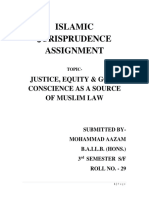 Islamic Jurisprudence Assignment: Justice, Equity & Good Conscience As A Source of Muslim Law