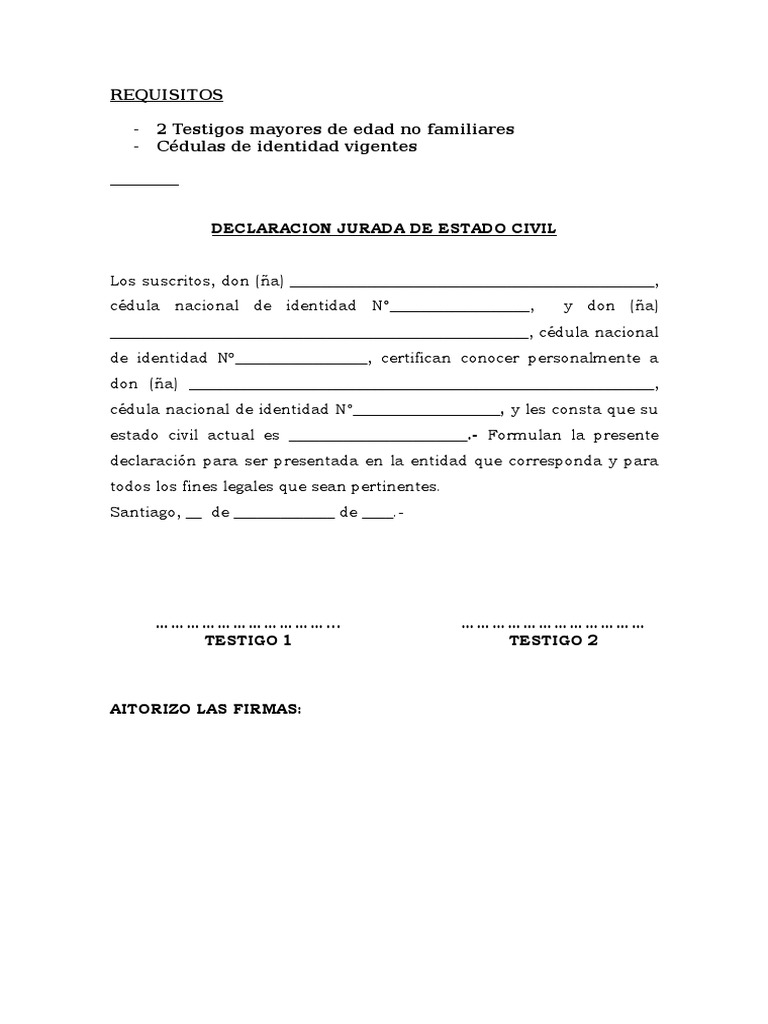 Certificado de Estado Civil PDF