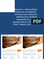 #tallerdeautores : taller sobre publicación científica de Springer Nature y Biblioteca UPM - 2019