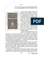 Reseña critica de la Ortografía de la Lengua Española de la RAE