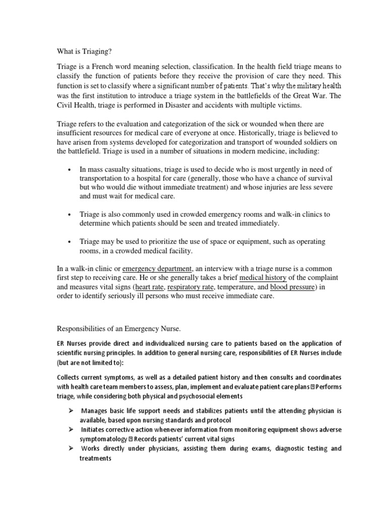 What Is Triaging | PDF | Emergency Department | Health Care