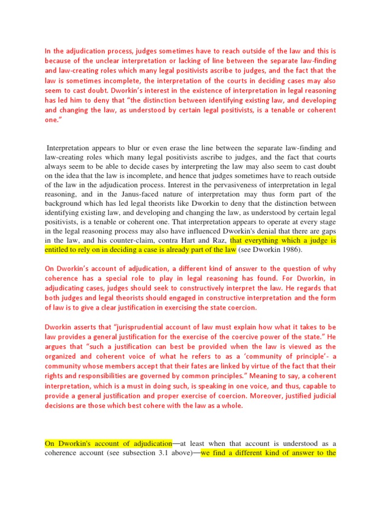 Dworkin's Coherence in Legal Interpretation | PDF | Jurisprudence ...