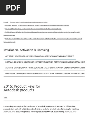 Autocad Product Key 2015
