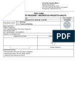 Test Card Undergraduate Program - Universitas Prasetiya Mulya