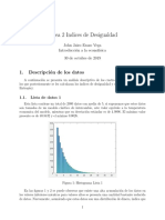 Índices de Desigualdad Gini, Theil y Entropía para 4 Listas de Datos