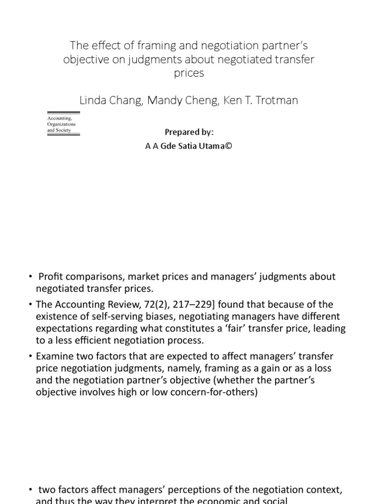 Framing Negotiations Partner PDF Negotiation Prices