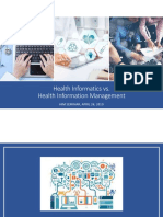 Health Informatics vs. Health Information Management: Him Seminar, April 26, 2019