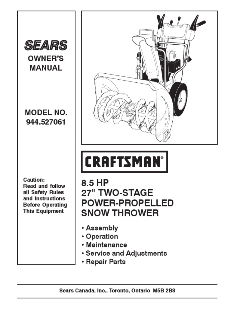 Craftsman Snowblower | PDF | Carburetor | Throttle