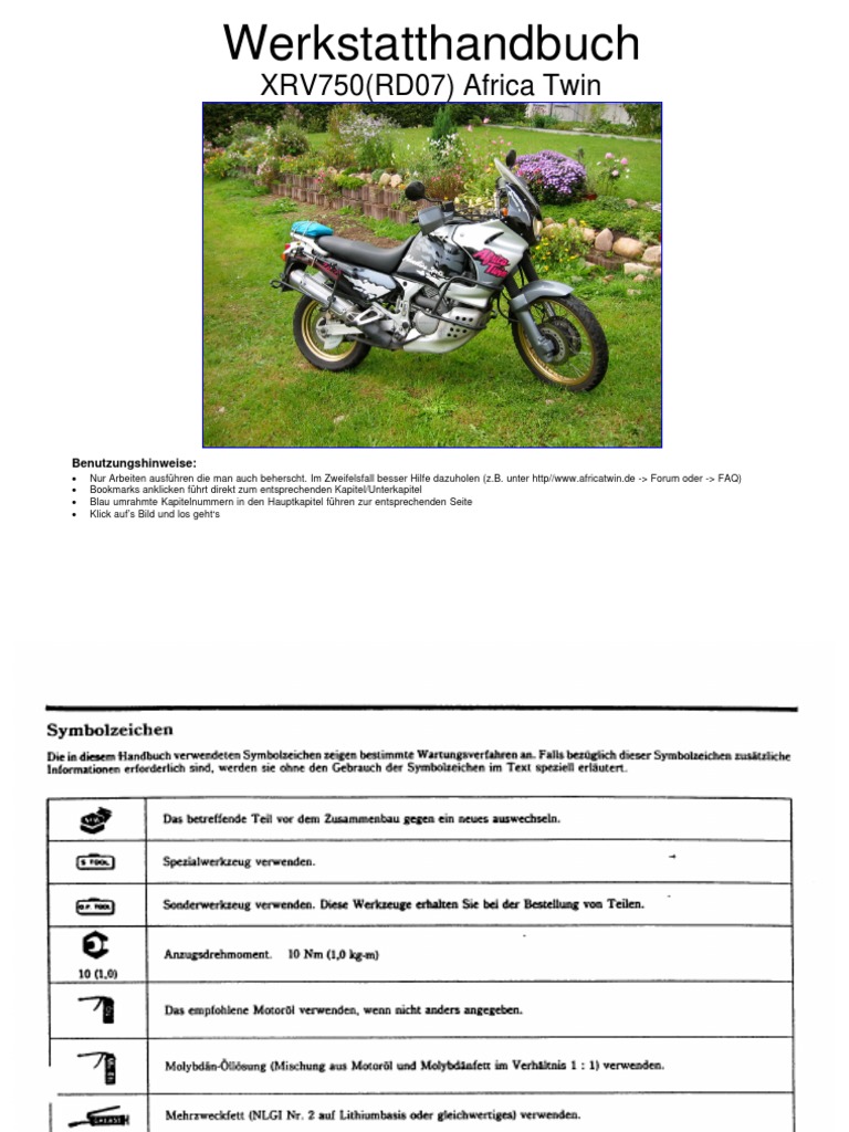 HONDA Africa Twin 750サービスマニュアル Honda XRV 750