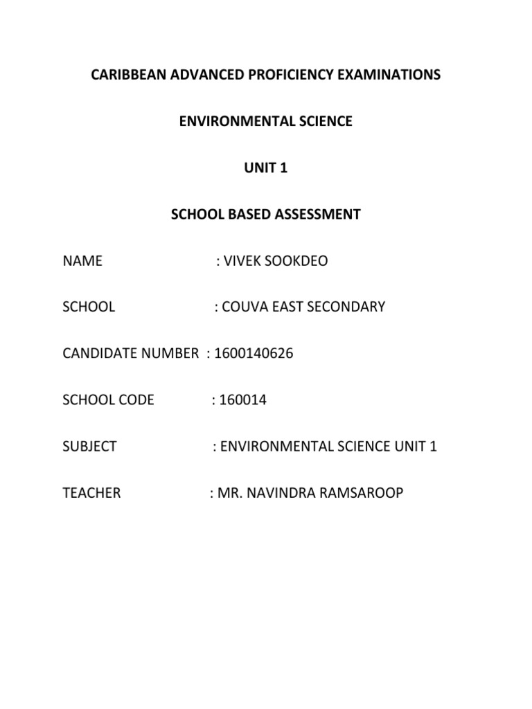Environmental Science SBA Overview | PDF | Bicarbonate | Water