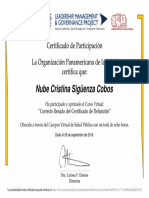 Curso Virtual Sobre El Correcto Llenado Del Certificado de Defunción, RELACSIS-Certificado de Aprobación 201938