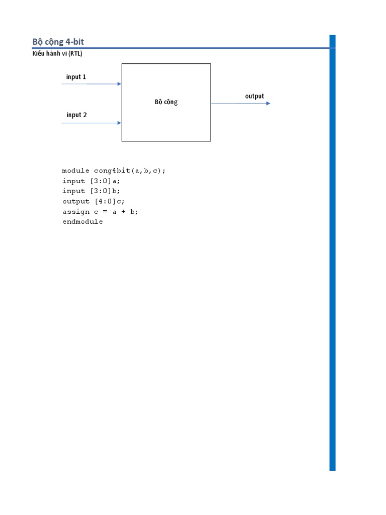 4-Bit Adder Design in Verilog | PDF | Digital Electronics | Electronic ...