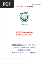 Jamia Milla Islamia: SUBJECT: Jurisprudence TOPIC: Legal Positivism