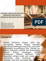 Fungsi Dan Kedudukan Bahasa Indonesia Sebagai Bahasa Negara
