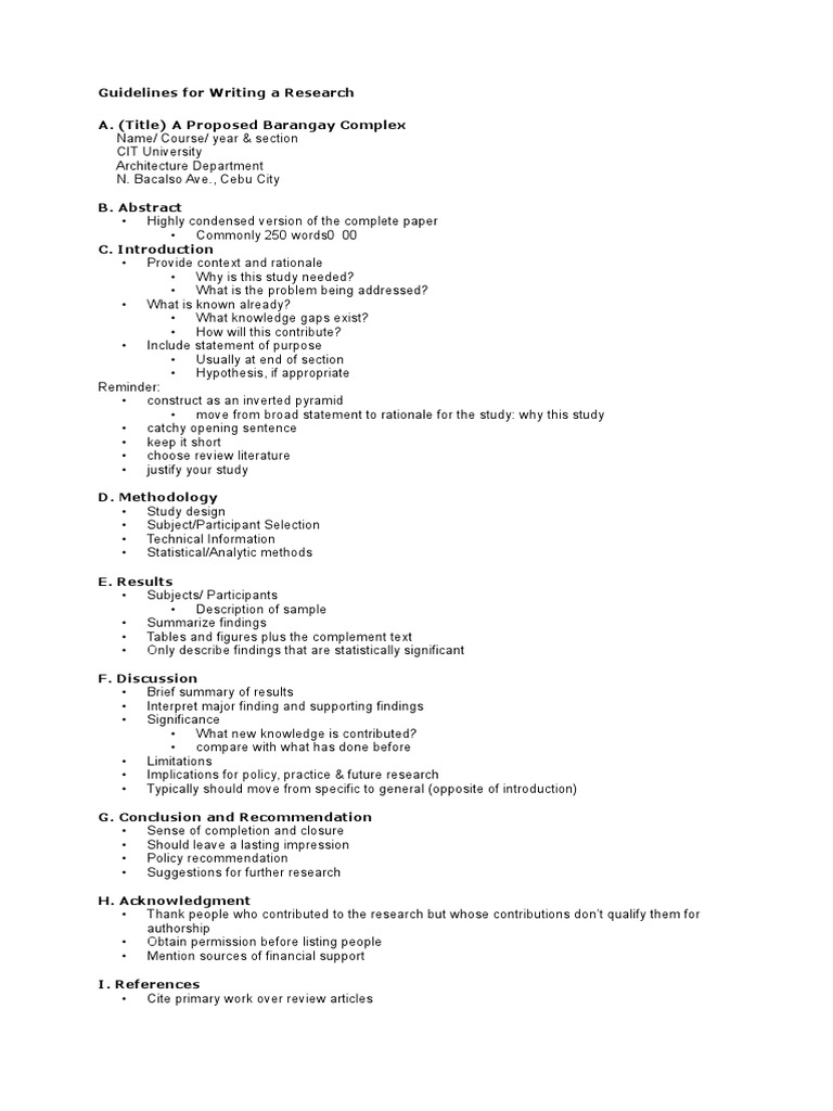 Research Paper Writing Guidelines | PDF