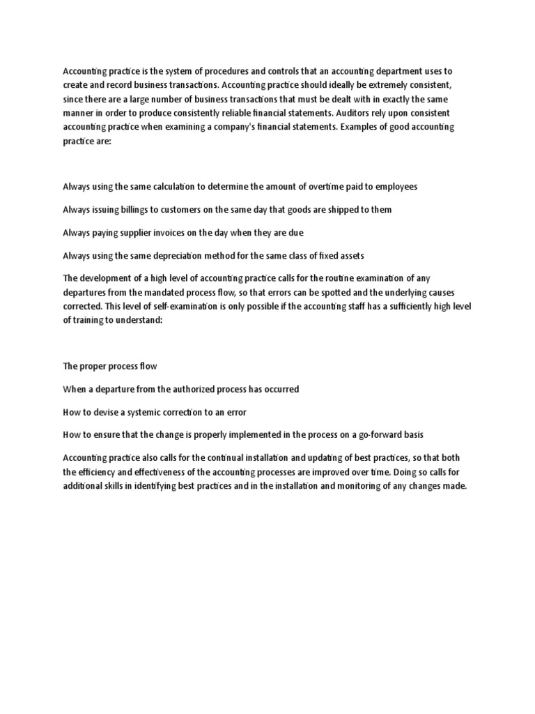 Best Practices in Accounting Procedures | PDF