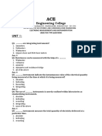 ACE Engineering College ECE Department Objective Type Questions on Electronic Measurements and Instrumentation