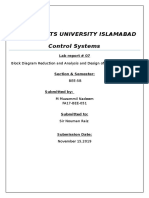 Comsats University Islamabad Control Systems: Lab Report # 07