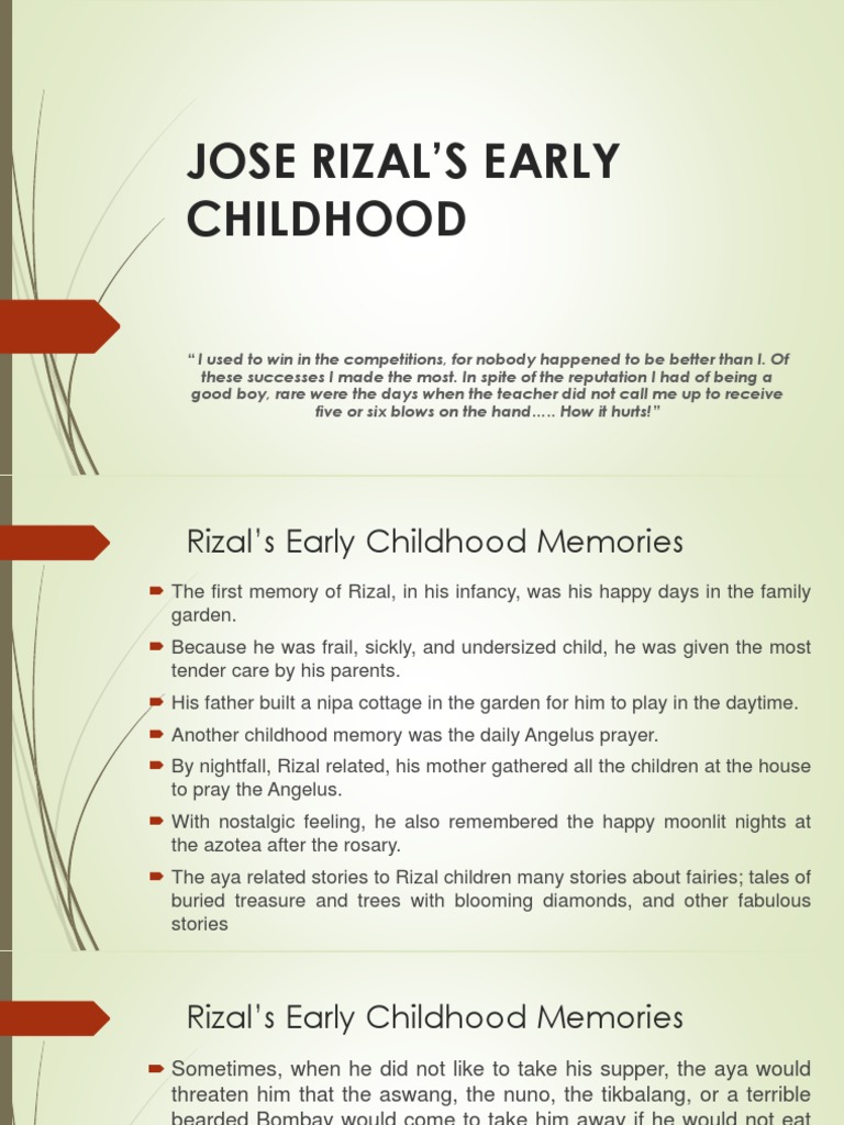 early childhood of jose rizal