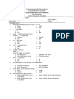 Gugus I Kecamatan Empang: Mata Pelajaran: Bahasa Inggris Kelas/Semester: V / II Hari/Tanggal: Nama Siswa: Waktu