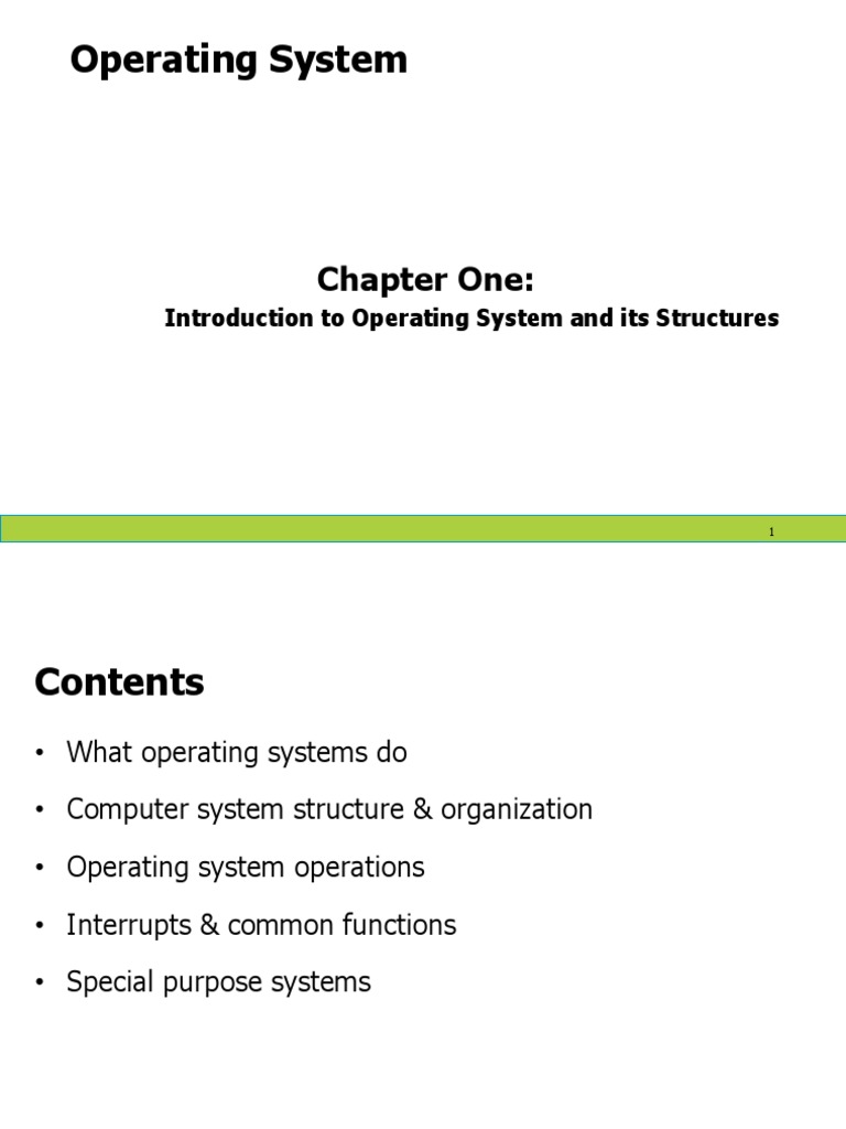 Operating System: Chapter One | PDF | Process (Computing) | Operating ...