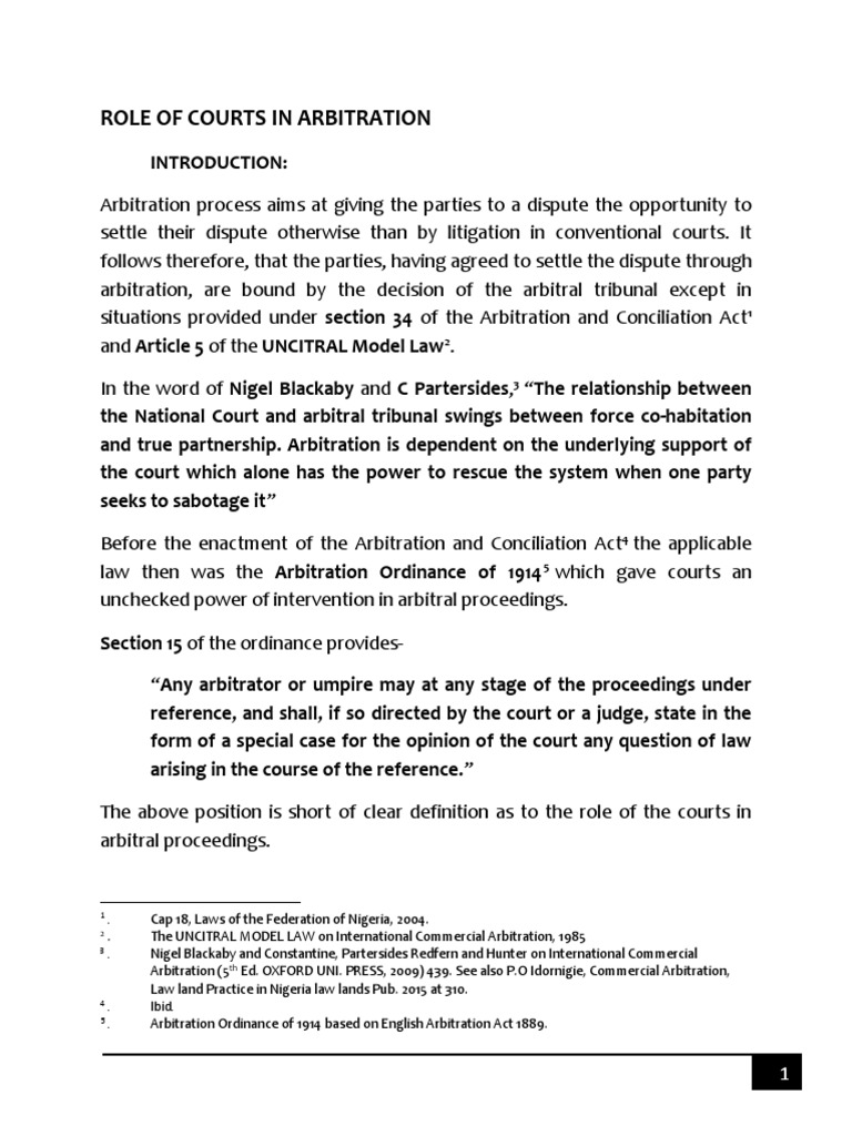 Court's Role in Arbitration Process | PDF | Arbitration | Arbitral Tribunal