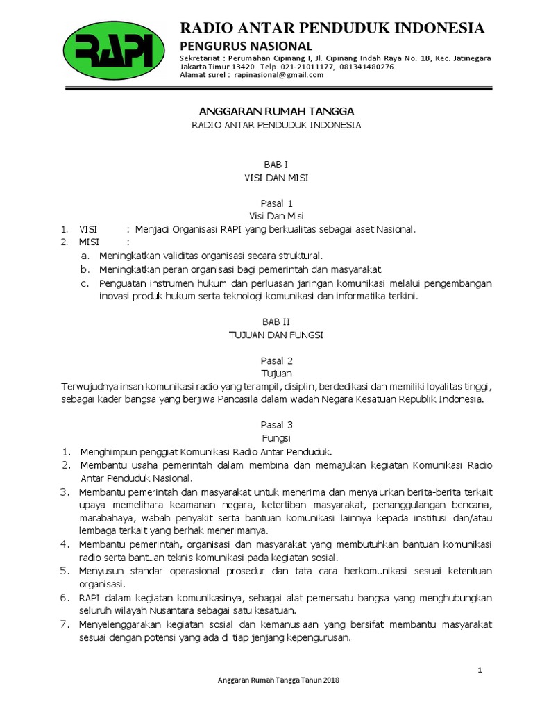 ART RAPI Tahun 2018 - Cetak | PDF