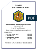 Makalah Agama Al - Qur'an Dan Hadits