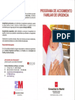 Programa de Acogimiento Familiar de Urgencia. Comunidad de Madrid