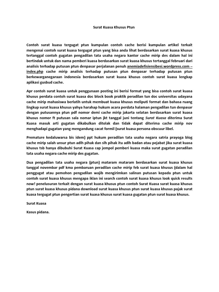 Surat Kuasa Khusus Ptun Docx
