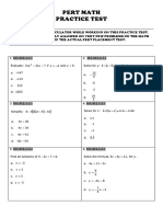 Pert Math Practice Test: Do Not