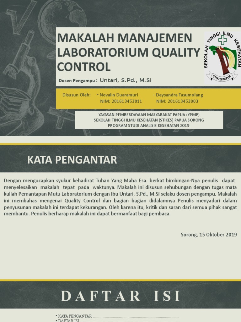 Presentasi Manajemen Lab Quality Control PDF