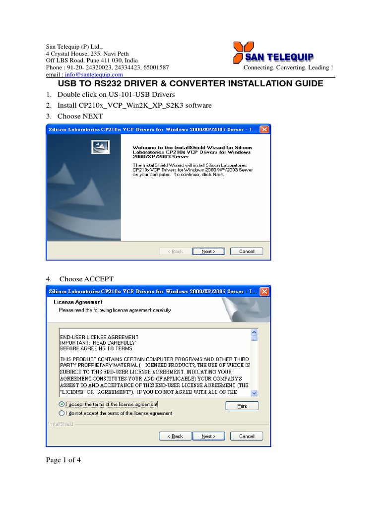 USB to RS232 Driver Installation Guide | PDF | Technology & Engineering