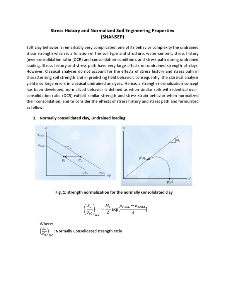 SHANSEP Method for Soil Strength Analysis | PDF | Soil Mechanics ...
