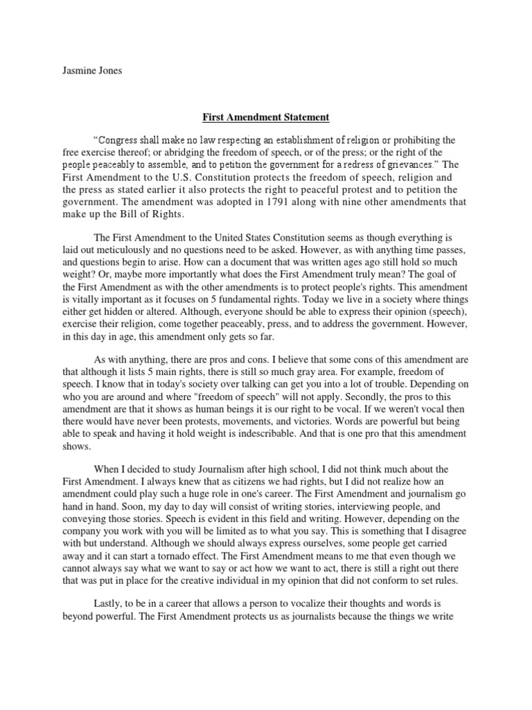 Understanding the First Amendment Rights | PDF | First Amendment To The ...
