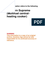 Rayburn Supreme (Multifuel Central-Heating Cooker) : This Information Refers To The Following Products