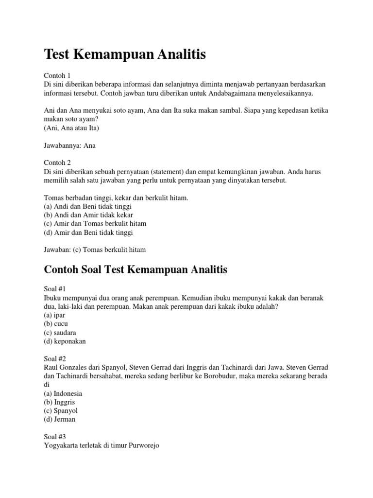Tes Analitik | PDF