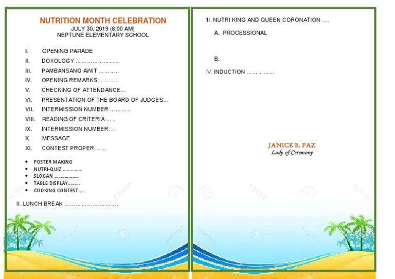 Neptune Elementary Nutrition Month Event | PDF | Social Science | Young ...
