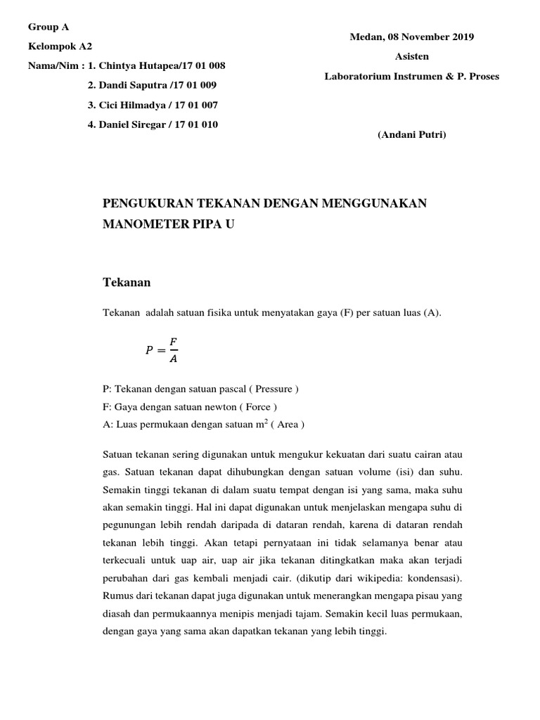 Manometer Pipa U PDF