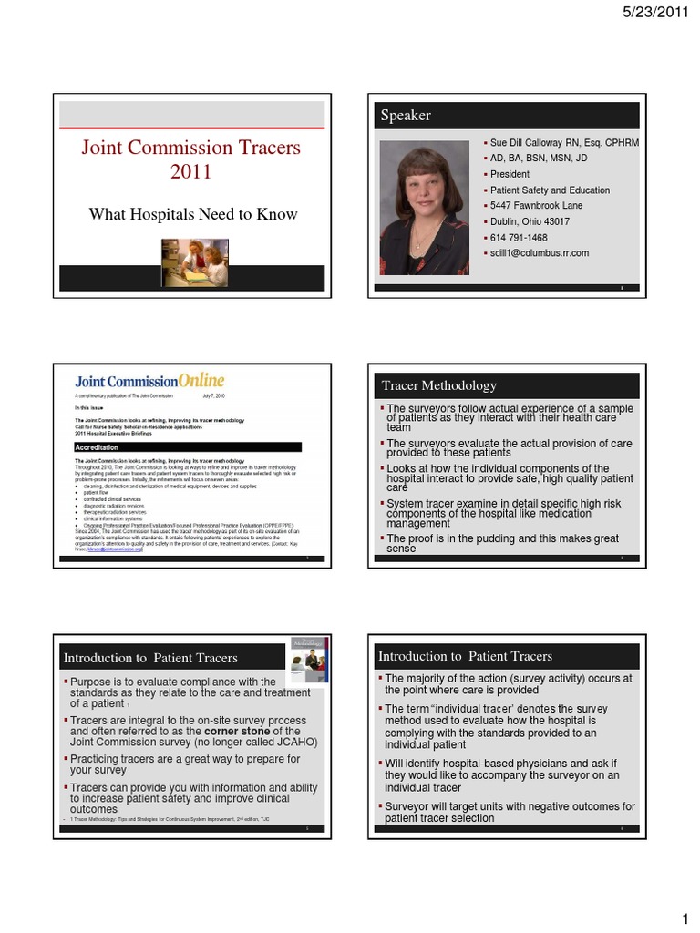Preparing for Joint Commission Tracers Understanding Tracer