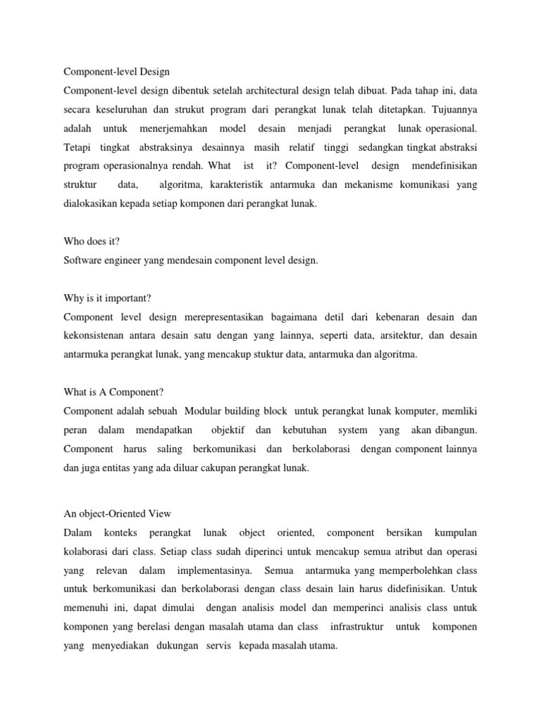 Component Level Design Pdf