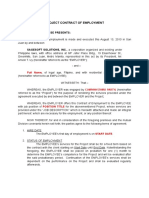 Contract of Employment Regularization Template | PDF | Working Time ...