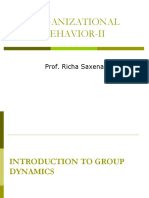 Organizational Behavior-Ii: Prof. Richa Saxena