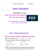 Transfer Functions: Dept. of Electrical and Computer Engineering The University of Texas at Austin