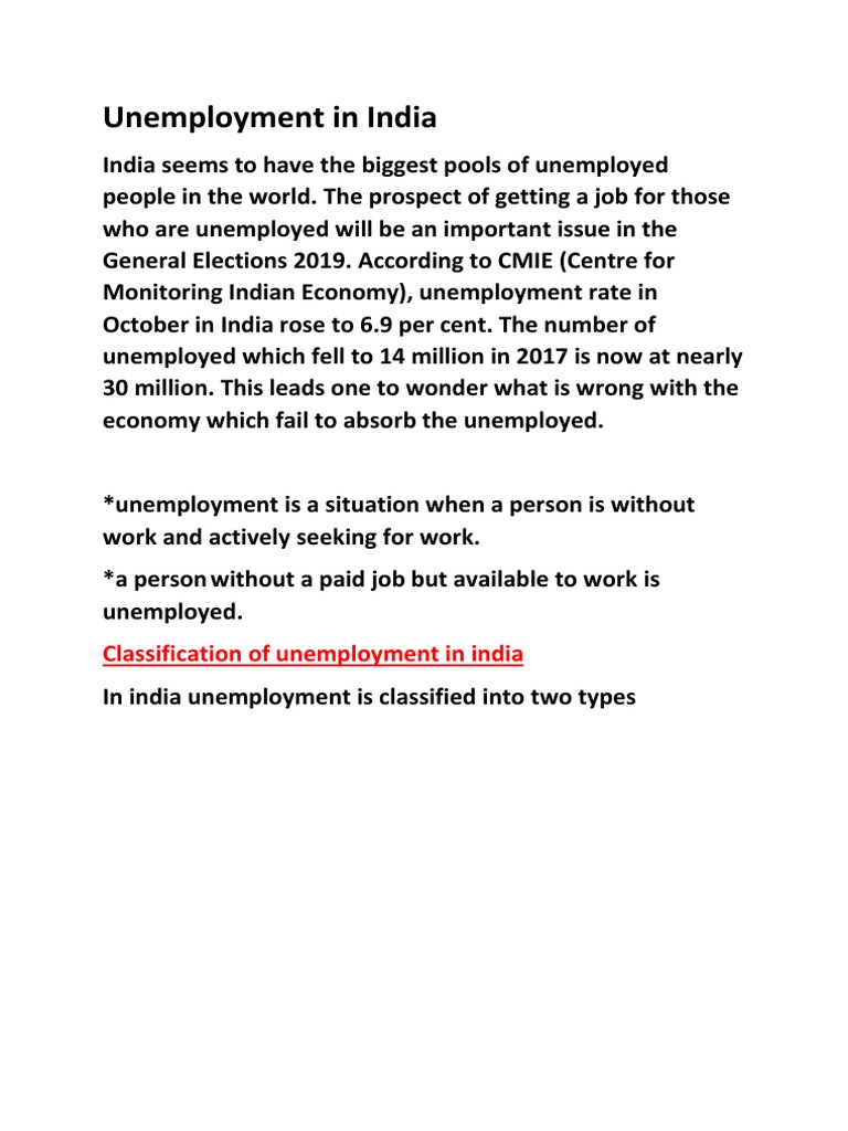 Unemployment in India | PDF | Social Science