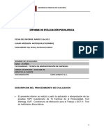 Muestra de Informe Psicologico de Selección PDF