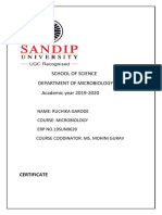 School of Science Department of Microbiology Academic Year 2019-2020