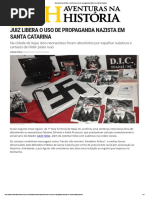 Aventuras Na História · Juiz Libera o Uso de Propaganda Nazista Em Santa Catarina