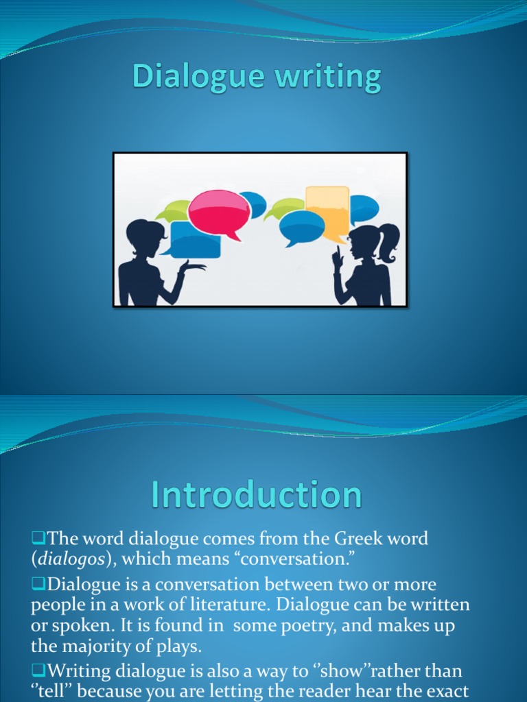 Dialogue writing ppt.pptx Dialogue Narrative